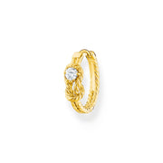 Thomas Sabo Charm Club Yellow Gold Plated Sterling Silver Rope Knot Hoop Earring, CR695-414-14.