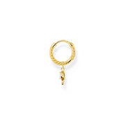 Thomas Sabo Charm Club Yellow Gold Plated Sterling Silver Seahorse Hoop Earring, CR698-414-14_2.