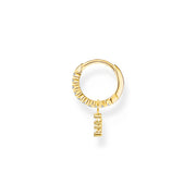 Thomas Sabo Charm Club Yellow Gold Plated Sterling Silver Star Pendant Hoop Earring, CR707-414-14_2.