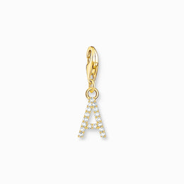 Thomas Sabo Charmista Gold Plated Sterling Silver Letter A Charm Pendant