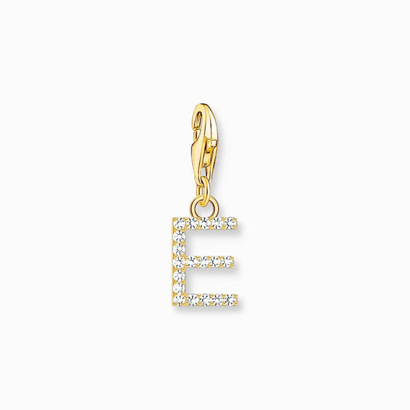 Thomas Sabo Charmista Gold Plated Sterling Silver Letter E Charm Pendant