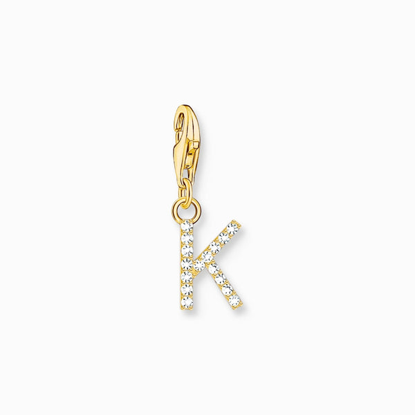 Thomas Sabo Charmista Gold Plated Sterling Silver Letter K Charm Pendant