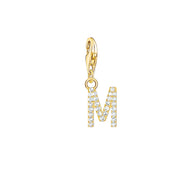 Thomas Sabo Charmista Gold Plated Sterling Silver Letter M Charm Pendant