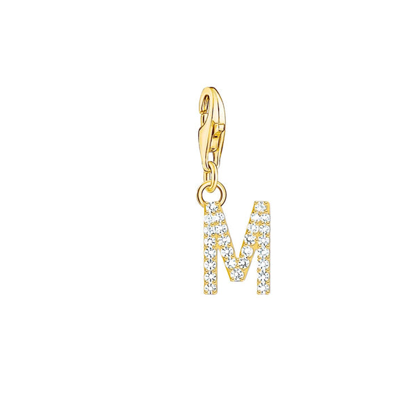 Thomas Sabo Charmista Gold Plated Sterling Silver Letter M Charm Pendant