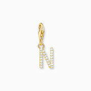Thomas Sabo Charmista Gold Plated Sterling Silver Letter N Charm Pendant