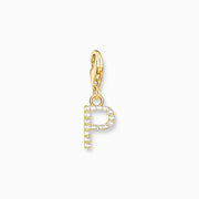 Thomas Sabo Charmista Gold Plated Sterling Silver Letter P Charm Pendant