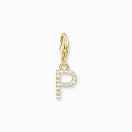 Thomas Sabo Charmista Gold Plated Sterling Silver Letter P Charm Pendant