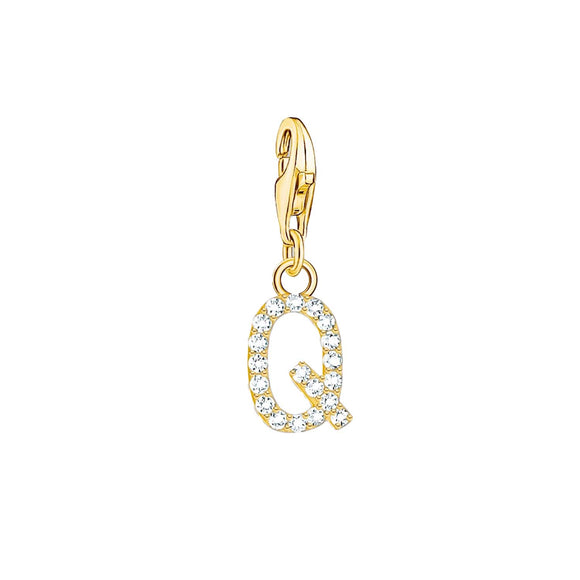 Thomas Sabo Charmista Gold Plated Sterling Silver Letter Q Charm Pendant