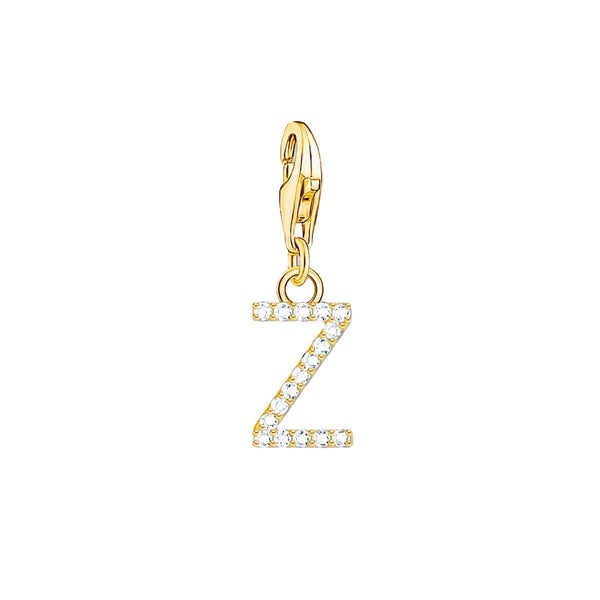 Thomas Sabo Charmista Gold Plated Sterling Silver Letter Z Charm Pendant