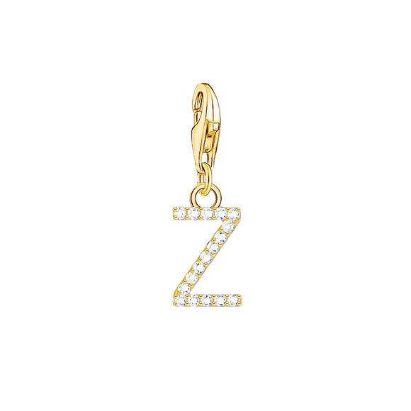 Thomas Sabo Charmista Gold Plated Sterling Silver Letter Z Charm Pendant
