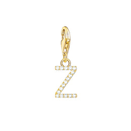 Thomas Sabo Charmista Gold Plated Sterling Silver Letter Z Charm Pendant