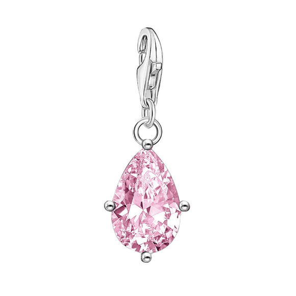 Thomas Sabo Charmista Sterling Silver Pink Drop Charm Pendant