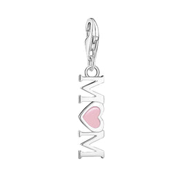 Thomas Sabo Charmista Sterling Silver Pink Mom Heart Charm Pendant