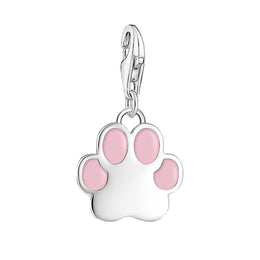Thomas Sabo Charmista Sterling Silver Pink Paw Charm Pendant