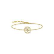 Thomas Sabo Glam and Soul Yellow Gold Plated Tree of Love Bracelet, A1828-414-14-L19V.