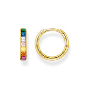 Thomas Sabo Gold Plated Sterling Silver Colourful Stone Hoop Earrings, CR668-996-7.