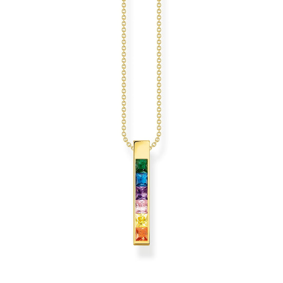 Thomas Sabo Gold Plated Sterling Silver Colourful Stone Necklace, KE2113-971-7-L45V.