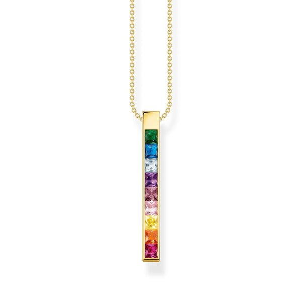 Thomas Sabo Gold Plated Sterling Silver Colourful Stone Necklace, KE2146-996-7-L45V.