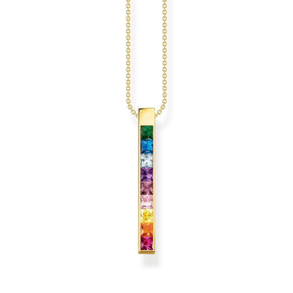 Thomas Sabo Gold Plated Sterling Silver Colourful Stone Necklace, KE2146-996-7-L45V.