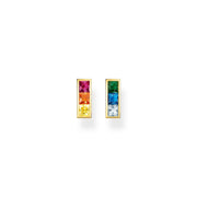 Thomas Sabo Gold Plated Sterling Silver Colourful Stone Stud Earrings, H2250-996-7.