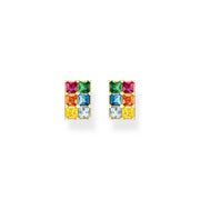 Thomas Sabo Gold Plated Sterling Silver Colourful Stone Stud Earrings, H2251-996-7.