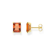 Thomas Sabo Gold Plated Sterling Silver Orange Stone Stud Earrings, H2201-472-8.