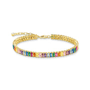 Thomas Sabo Gold Plated Sterling Silver Tennis Colourful Stone Bracelet, A2030-996-7-L19V.