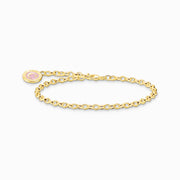 Thomas Sabo Gold Plated Sterling Silver Charmista Member Charm Bracelet with Pink Coin