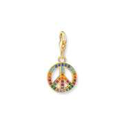 Thomas Sabo Gold Plated Sterling Silver Colourful Peace Charm, 1898-488-7.
