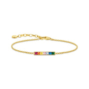 Thomas Sabo Gold Plated Sterling Silver Colourful Stone Bracelet, A2068-996-7-L19V.