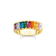 Thomas Sabo Gold Plated Sterling Silver Colourful Stones Ring, TR2404-996-7.