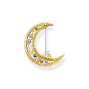 Thomas Sabo Gold Plated Sterling Silver Crescent Moon Colourful Stone Brooch, X0283-959-7.