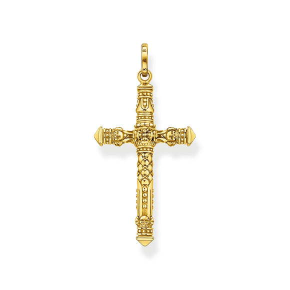 Thomas Sabo Gold Plated Sterling Silver Cross Pendant, PE912-413-39.