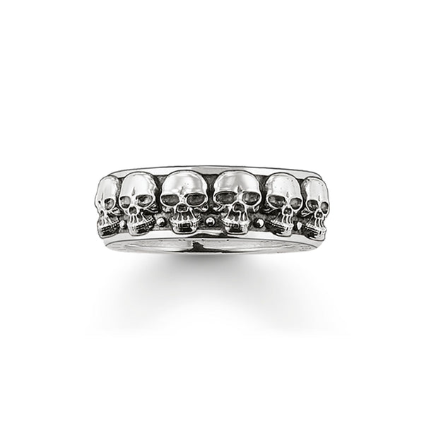 Thomas Sabo Rebel At Heart Sterling Silver Skull Ring, TR1878-001-12.