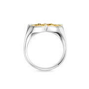 Thomas Sabo Rebel At Heart Sterling Silver Yellow Gold Plated Black CZ Signet Ring, TR2246-849-39-48_3.