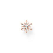 Thomas Sabo Rose Gold Plated Sterling Silver Snowflake White Stones Single Stud Earring, H2260-416-14.