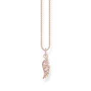 Thomas Sabo Rose Gold Plated Sterling Silver Phoenix Wing Pink Stones Necklace, KE2168-323-9-L45V