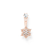 Thomas Sabo Rose Gold Plated Sterling Silver Snowflake Single Stud Earring, H2255-416-14.