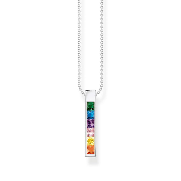 Thomas Sabo Sterling Silver Colourful Stone Necklace, KE2113-166-7-L45V.