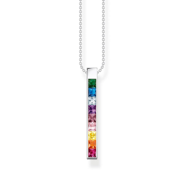 Thomas Sabo Sterling Silver Colourful Stone Necklace, KE2146-477-7-L45V.
