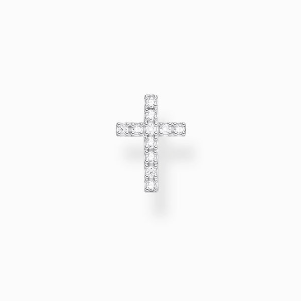Thomas Sabo Sterling Silver Single Cross Stud Earrings, H2131-051-14.