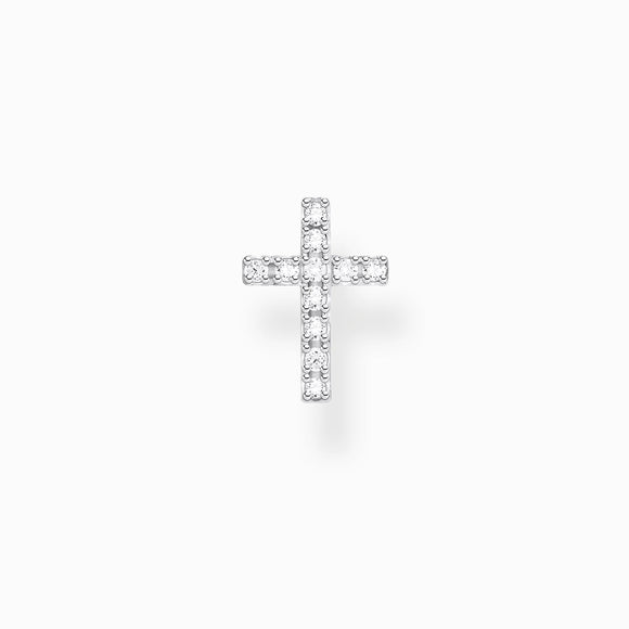 Thomas Sabo Sterling Silver Single Cross Stud Earrings, H2131-051-14.