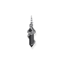 Thomas Sabo Sterling Silver Blackened Onyx with Snake Pendant, PE944-641-11.