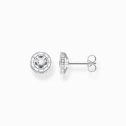 Thomas Sabo Sterling Silver Centre White Stones Circle Stud Earrings