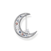 Thomas Sabo Sterling Silver Crescent Moon Colourful Stone Brooch, X0283-945-7.