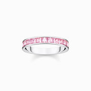 Thomas Sabo Sterling Silver Pave Pink Stones Ring TR2358-051-9