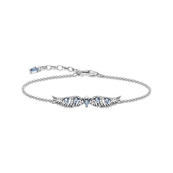 Thomas Sabo Sterling Silver Phoenix Wing Blue Stones Bracelet, A2069-644-1-L19V