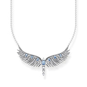 Thomas Sabo Sterling Silver Phoenix Wing Blue Stones Necklace, KE2167-644-1-L45V