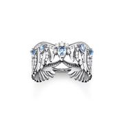 Thomas Sabo Sterling Silver Phoenix Wing Blue Stones Ring, TR2411-644-1