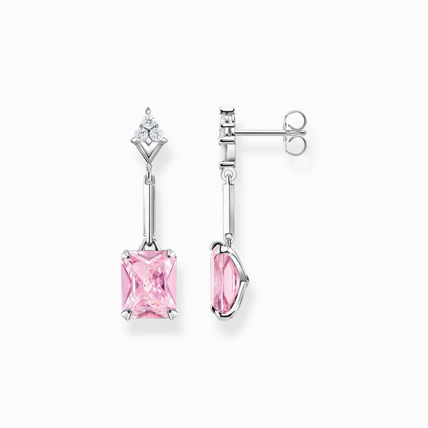 Thomas Sabo Sterling Silver Pink Drop Earrings, H2177-051-9.